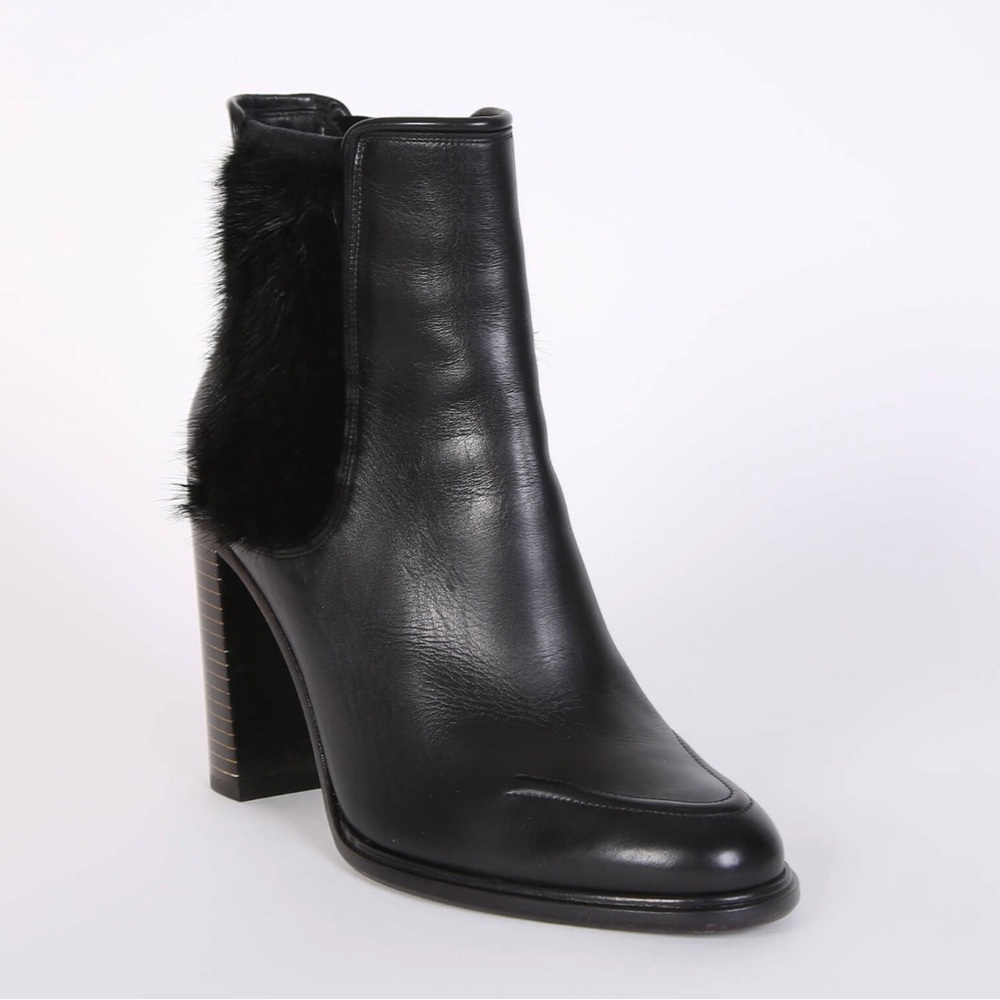 Salvatore Ferragamo Fabian Mink Detail heeled ankle boot
